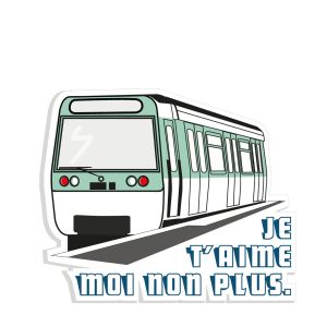 Autocollant sticker Transports urbains Je t'aime moi non plus Autocollant sticker Transports urbains Je t'aime moi non plus
