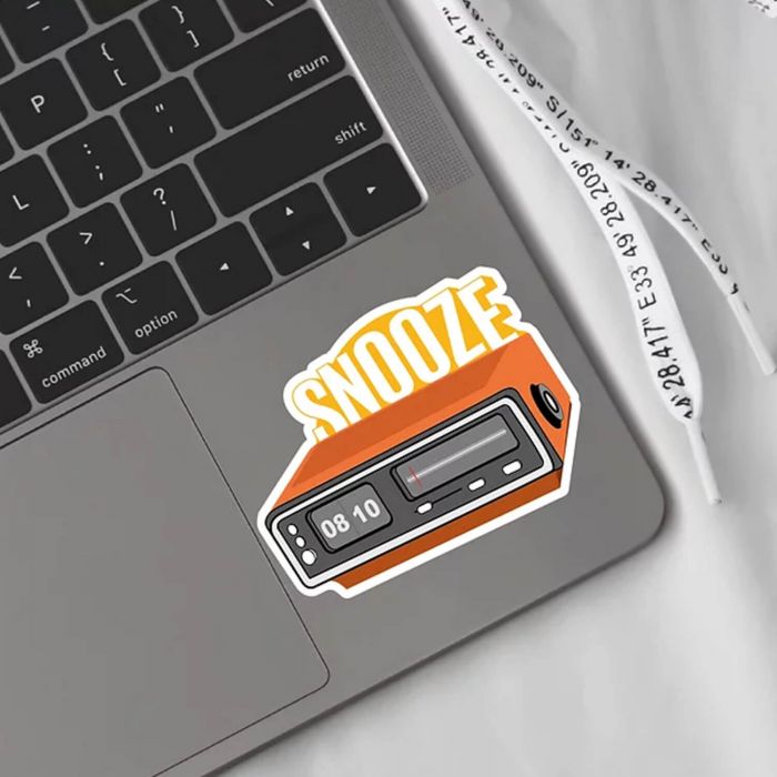 Autocollant sticker High tech Réveil snooze