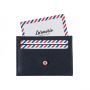 Porte-cartes Georges 2.0 en cuir marin-végétal Made in France Lune bleue