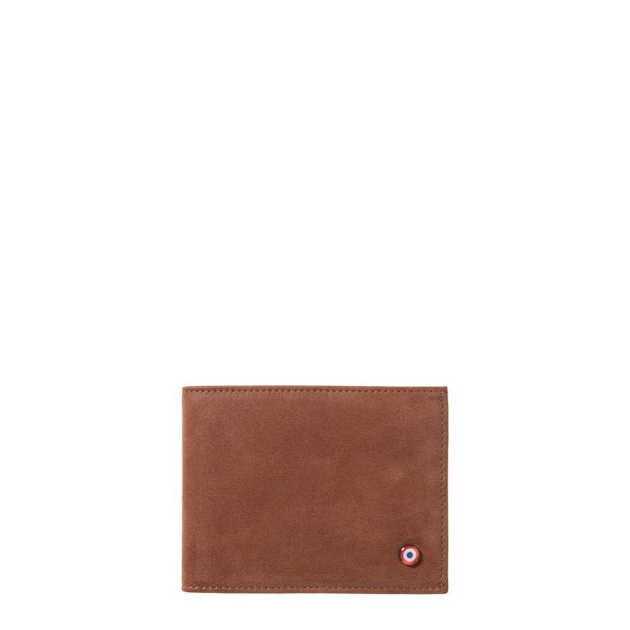 Portefeuille Italien Arthur 2.0 en cuir Marin-Nubuck Terre brunie