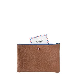 Pochette Camille en cuir UpCyclé 21 cm Terre Brunie Pochette Camille en cuir UpCyclé 21 cm Terre Brunie