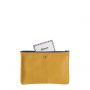 Pochette Camille en cuir UpCyclé 21 cm Soleil Jaune