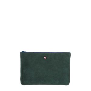Pochette Camille en cuir UpCyclé 21 cm Bois Vert Pochette Camille en cuir UpCyclé 21 cm Bois Vert