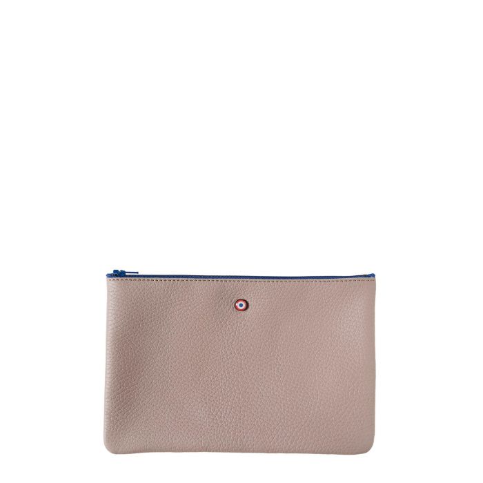 Pochette Camille en cuir UpCyclé Flocon blanc