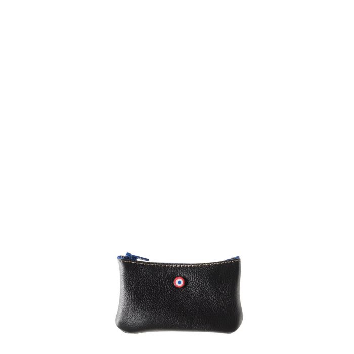 Petit porte-monnaie Emile en cuir UpCyclé Noir c'est noir