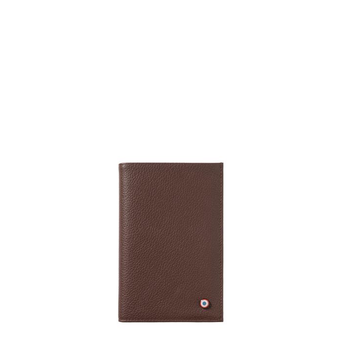 Portefeuille 2 volets Gustave en cuir grainé Terre Brunie