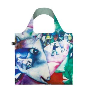 Sac shopping pliable avec pochette zip 50cm Marc Chagall I and the Village Bag Sac shopping pliable avec pochette zip 50cm Marc Chagall I and the Village Bag