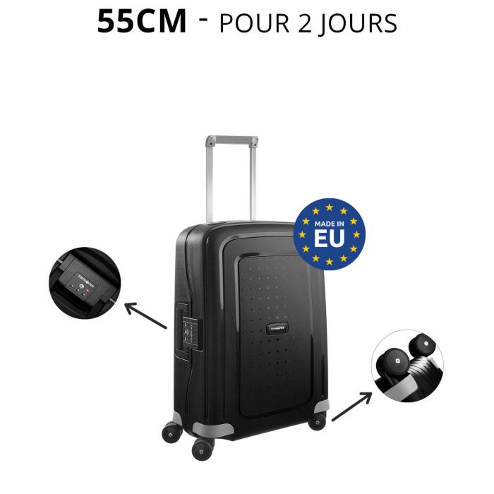 Valise cabine rigide S'Cure 55 cm Noir