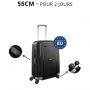 Valise cabine rigide S'Cure 55 cm Noir