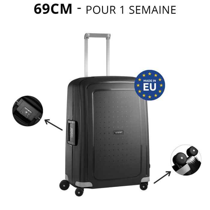 Valise rigide S'Cure 69 cm Noir