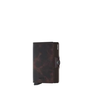 Porte-cartes Twinwallet Vintage anti-RFID 10.2 cm Chocolate