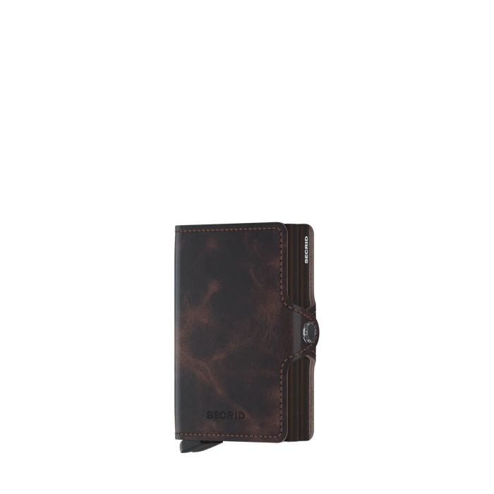 Porte-cartes Twinwallet Vintage anti-RFID 10.2 cm Chocolate