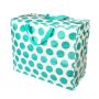 Sac de rangement Jumbo 55 cm Spotlight turquoise sur blanc