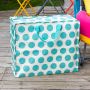 Sac de rangement Jumbo 55 cm Spotlight turquoise sur blanc