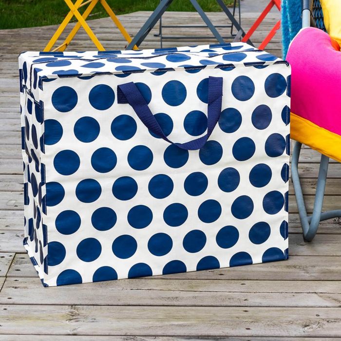 Sac de rangement Jumbo 55 cm Spotlight Bleu marine sur blanc