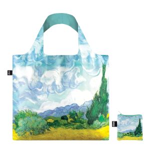 Sac shopping pliable avec pochette zip 50cm Un champ de blé avec des cyprès de Vincent Van Gogh Sac shopping pliable avec pochette zip 50cm Un champ de blé avec des cyprès de Vincent Van Gogh