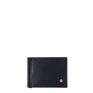 Portefeuille italien Hector avec pince à billets en cuir grainé Lune Bleue