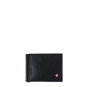 Portefeuille italien Hector avec pince à billets en cuir grainé Noir c'est noir