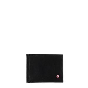 Portefeuille italien Hector avec pince à billets en cuir lisse Noir c'est noir