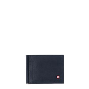 Portefeuille italien Hector avec pince à billets en cuir Nubuck Lune bleue