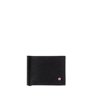 Portefeuille italien Hector avec pince à billets en cuir Nubuck Noir c'est noir