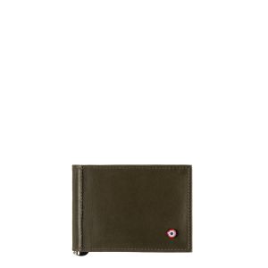 Portefeuille italien Hector avec pince à billets en cuir Vintage Bois vert