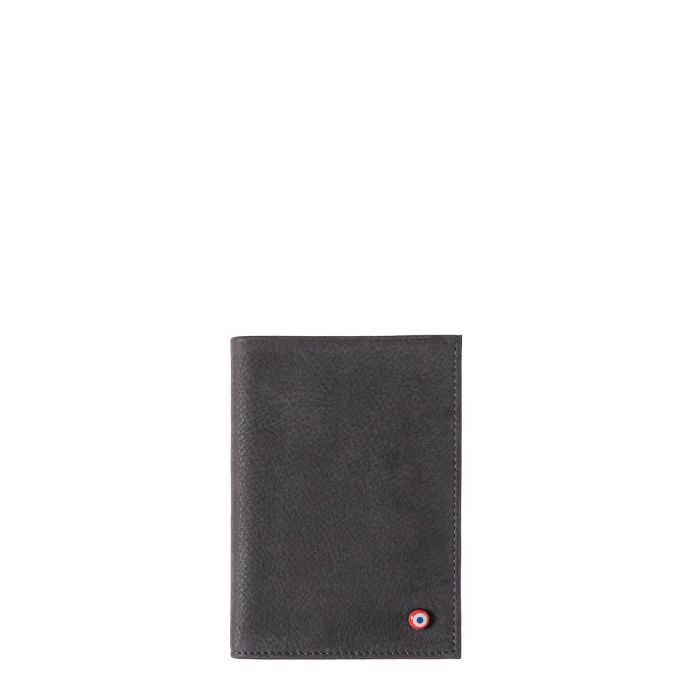 Grand Portefeuille Albert en cuir Nubuck Nuage gris