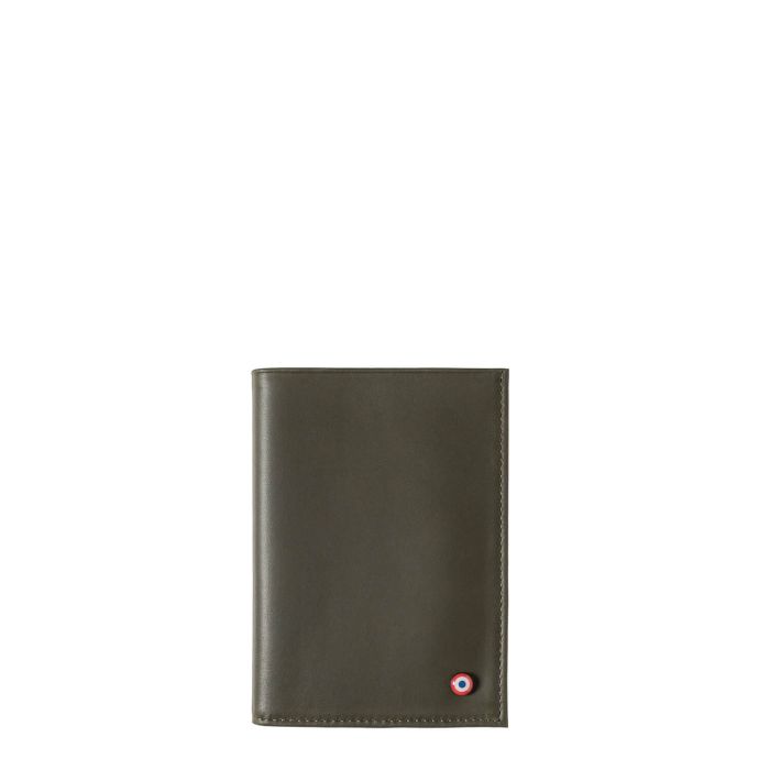 Grand Portefeuille Albert en cuir Vintage Bois vert