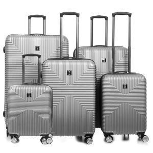 Lot de 5 valises rigides Takai 87, 77, 67, 55 et 48 cm Argent
