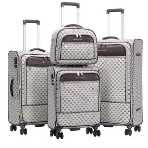 Lot de 3 valises + 1 vanity souples 39204 34, 55, 68 et 79 cm Beige Lot de 3 valises + 1 vanity souples 39204 34, 55, 68 et 79 cm Beige