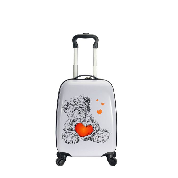 Valise cabine rigide Kid Ourson 48 cm Noir/blanc