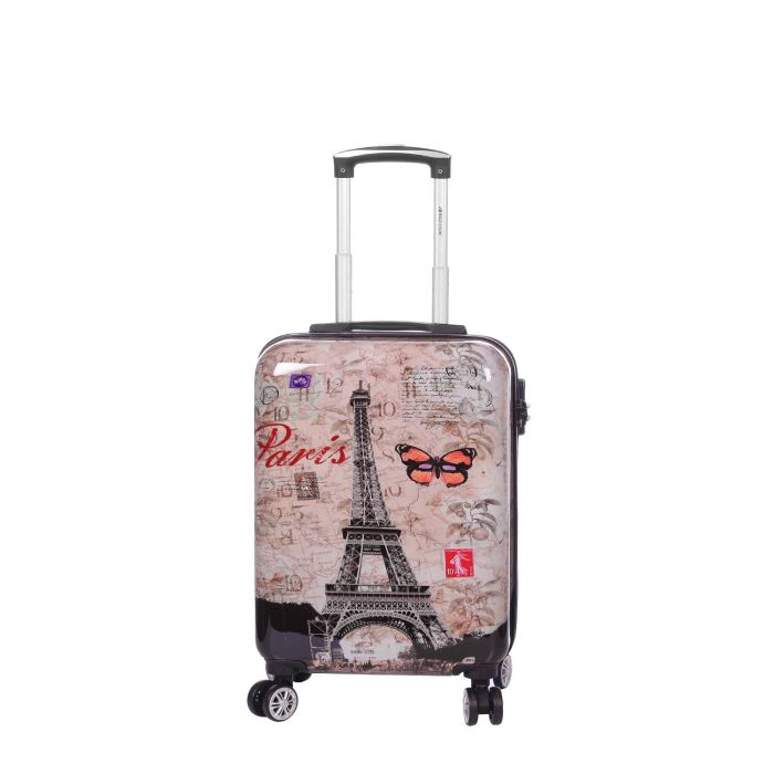 Valise cabine rigide 86820G 55 cm Paris rétro