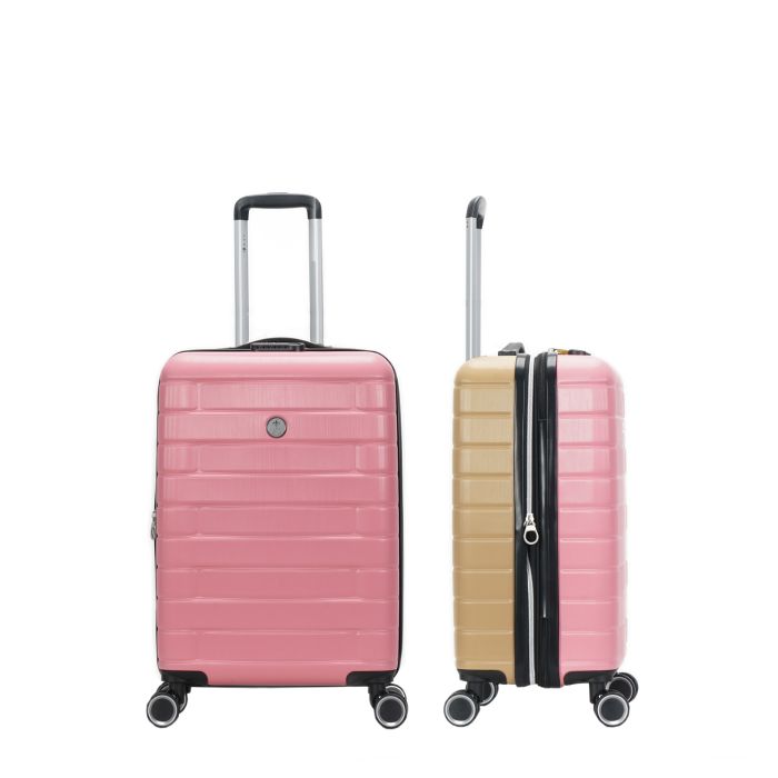 Valise cabine rigide Bicolore 368 Extensible 55 cm Fuschia/Taupe