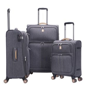 Lot de 3 valises souples 355 55, 67 et 77 cm Gris foncé Lot de 3 valises souples 355 55, 67 et 77 cm Gris foncé