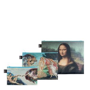 Lot de 3 pochettes zip 32, 27 et 23 cm Michelangelo, Botticelli, Da Vinci Lot de 3 pochettes zip 32, 27 et 23 cm Michelangelo, Botticelli, Da Vinci