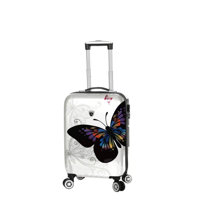 Valise cabine rigide 26820B 55 cm Papillon blanc