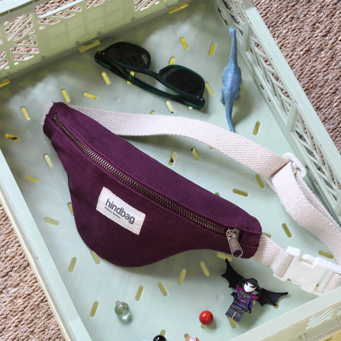 Sac banane enfant Augustin 27 cm Prune