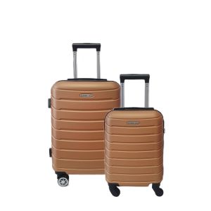 Lot de 2 valises cabine et underseater rigides FG679 55 et 45 cm Gold Lot de 2 valises cabine et underseater rigides FG679 55 et 45 cm Gold