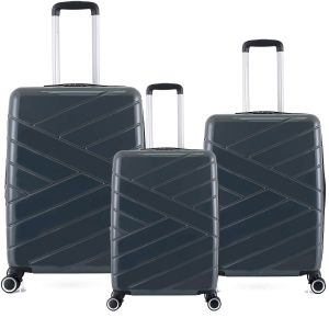 Lot de 3 valises rigides 395 Extensibles 55, 66 et 76 cm Gris foncé