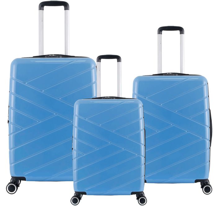 Lot de 3 valises rigides 395 Extensibles 55, 66 et 76 cm Bleu