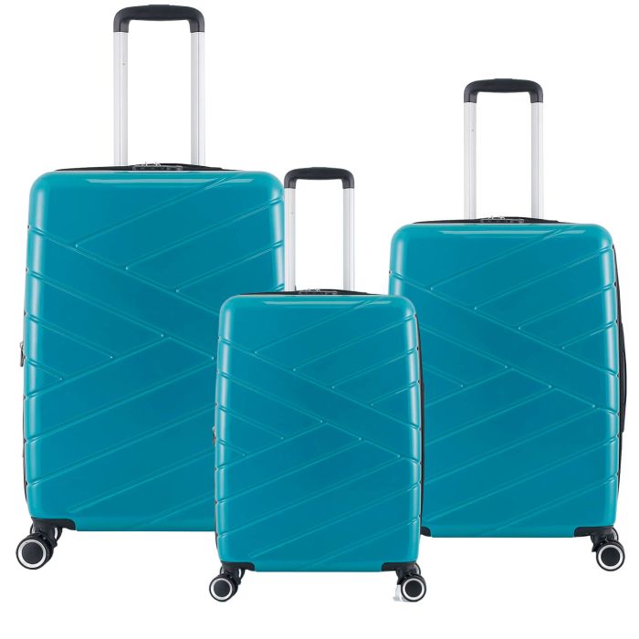 Lot de 3 valises rigides 395 Extensibles 55, 66 et 76 cm Vert de gris
