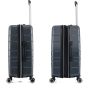 Lot de 3 valises rigides 395 Extensibles 55, 66 et 76 cm Gris foncé