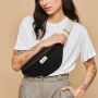 Sac banane matelassé Olivia 32 cm Noir