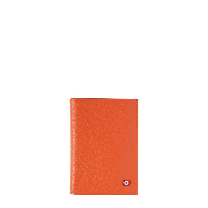 Grand Portefeuille Albert en cuir grainé Corail Bohème