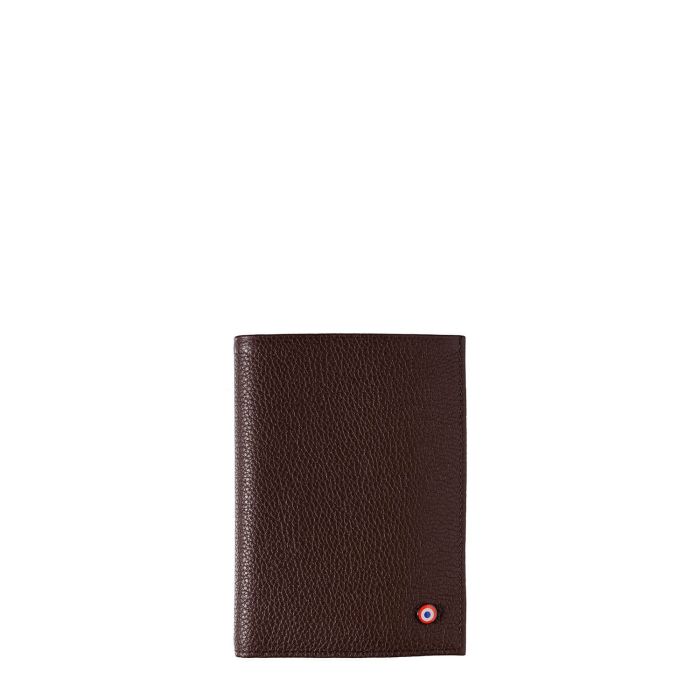 Grand Portefeuille Albert en cuir grainé Terre Brunie