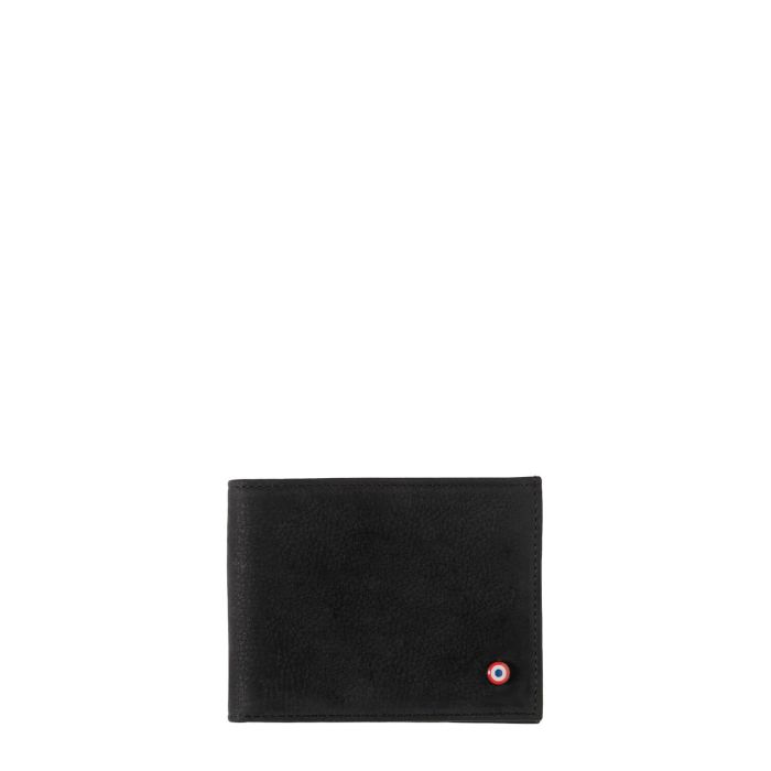 Portefeuille Italien Arthur en cuir Marin-Nubuck Noir c'est Noir