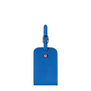 Porte-étiquette Jules en cuir grainé Ciel bleu