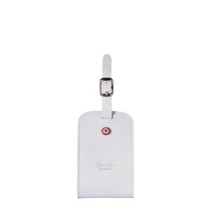 Porte-étiquette Jules en cuir grainé Flocon Blanc