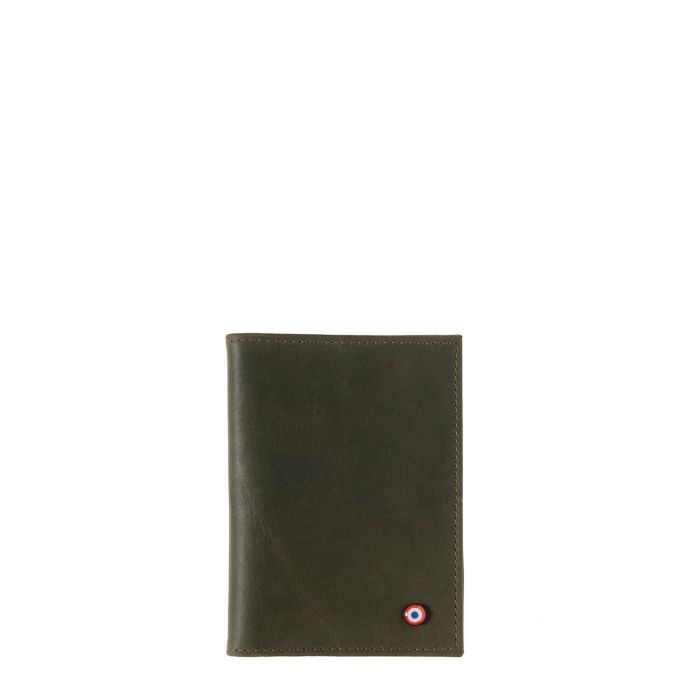 Porte-passeport Louis en cuir vintage Bois Vert
