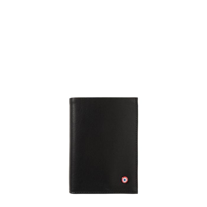 Petit portefeuille Victor en cuir lisseNoir c'est noir